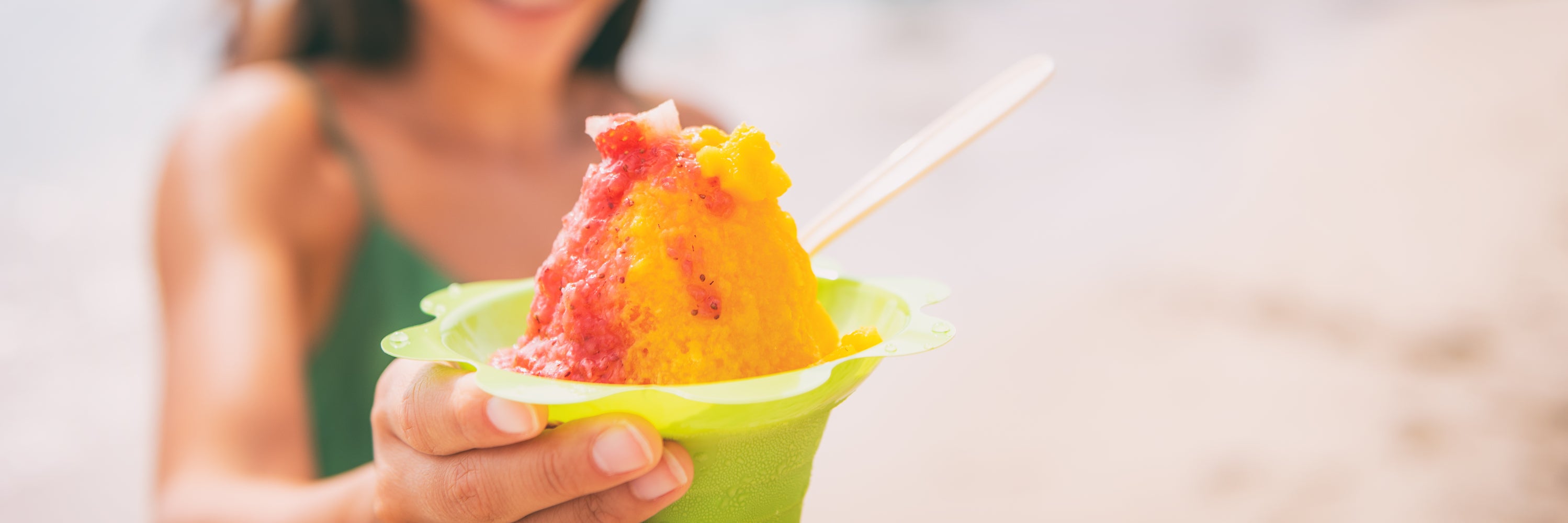 Women Holding Cup of Shave Ice