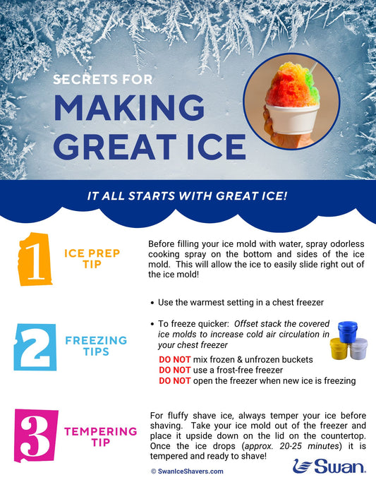 Ice Making Tips